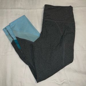 Serene Tangerine Grey and Green 3/4 Leggings